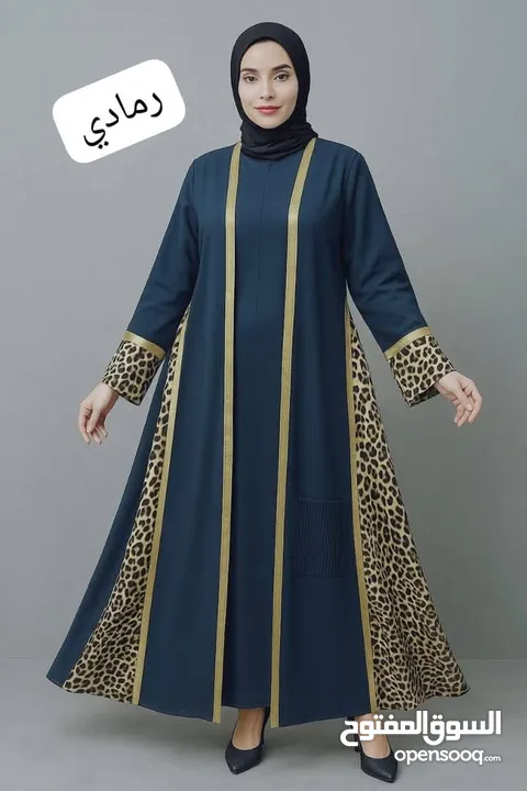 عباي ستاتي قطعتين نمررر مقصبه  وزن 50 لل 100 كريب روز