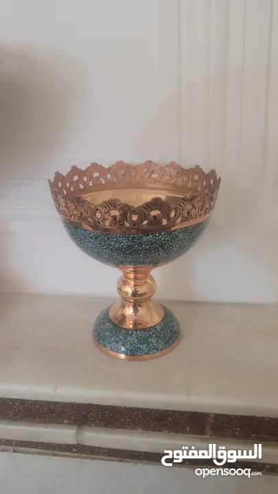 Iranian turquoise copper cupsأكواب نحاس إيرانية فيروزية