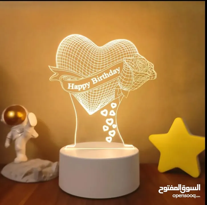 مصباح ديكوري 3d   for gifts  باشكال متنوعه