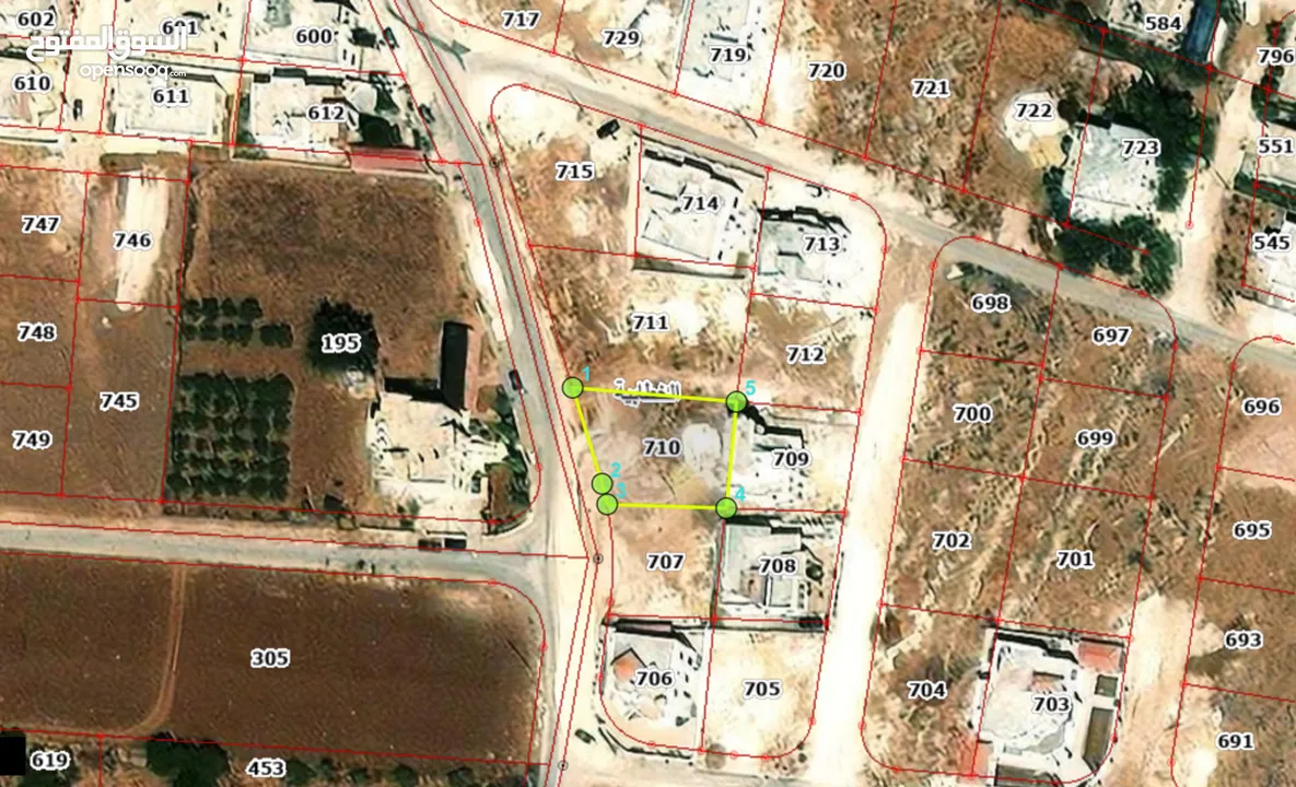 أرض للبيع  مادبا الخطابية حنو الكفير قطعة أرض سكنية بموقع مميز مساحتها 612 م