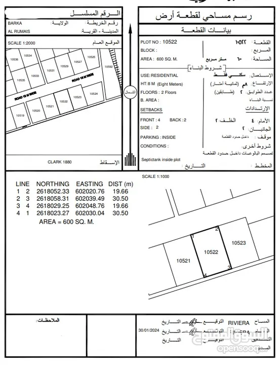 ارض سكنية للبيع في الفليج - بركاء