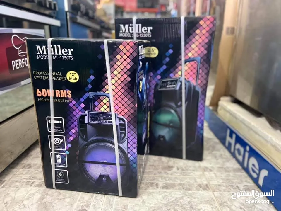 سماعة سبيكر 12 انش ماركة muller +مايكروفون لاسلكي