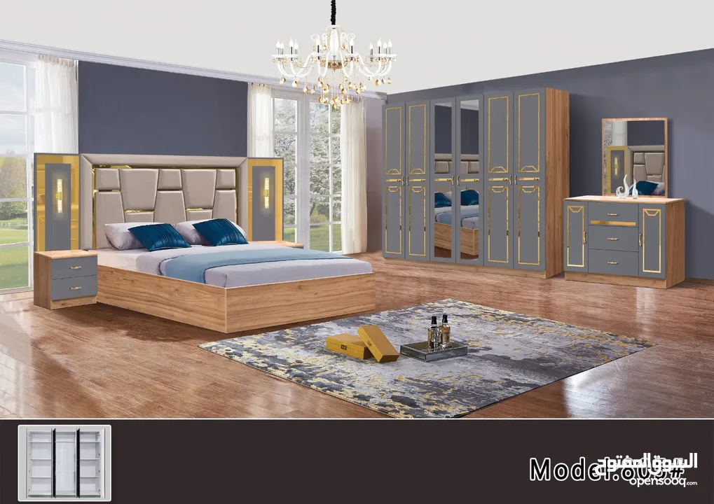 غرف نوم متوفرة بتصاميم أنيقة وجودة فائقة Pre-Designed Bedroom Set Elegant Style and superior Quality