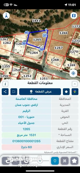 ارض مستقلة ومطلة للبيع