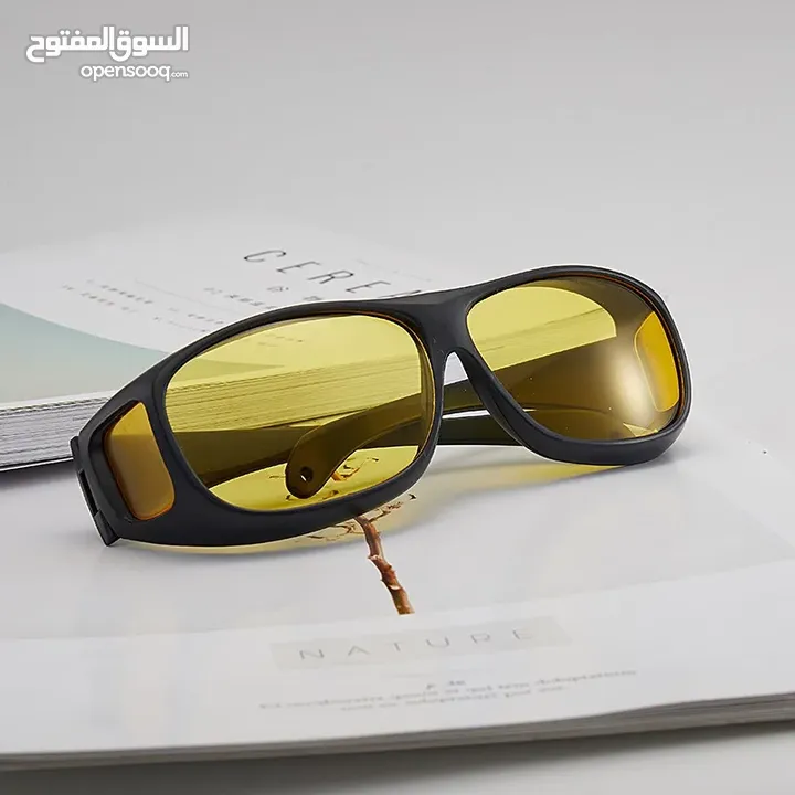نظارات القيادة الHD واحده ليليه و واحده نهاريه لحمايه السائق من الاضواء ليلا واشعة الشمس نظاره نظارة