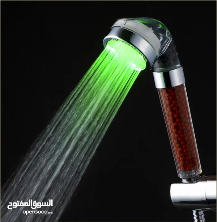 الدوش العجيب المضئ + تقويه ضغط الماء LED shower بدون كهرباء او بطاريات دش حمام