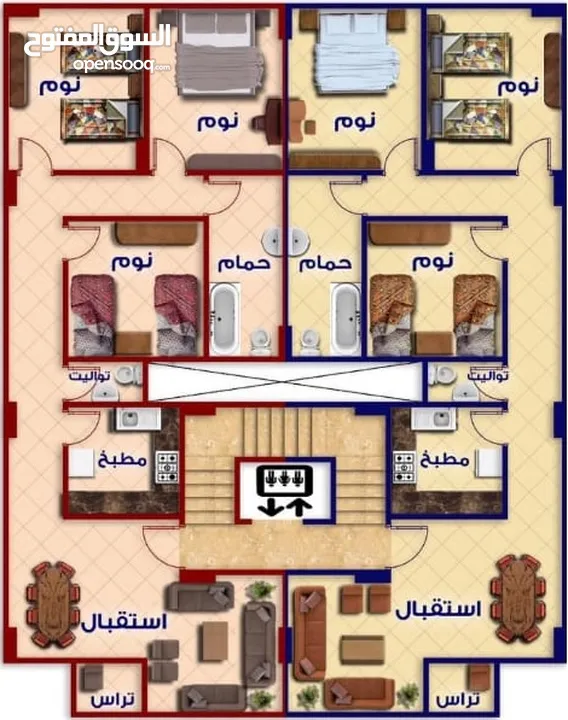 شقة للبيع بالهضبة الوسطى أمام كلية طب أسنان الجامعة الحديثة