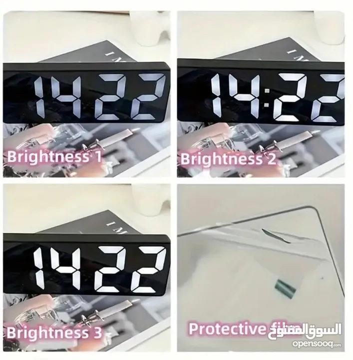 ساعة رقمية LED أنيقة مع منبه