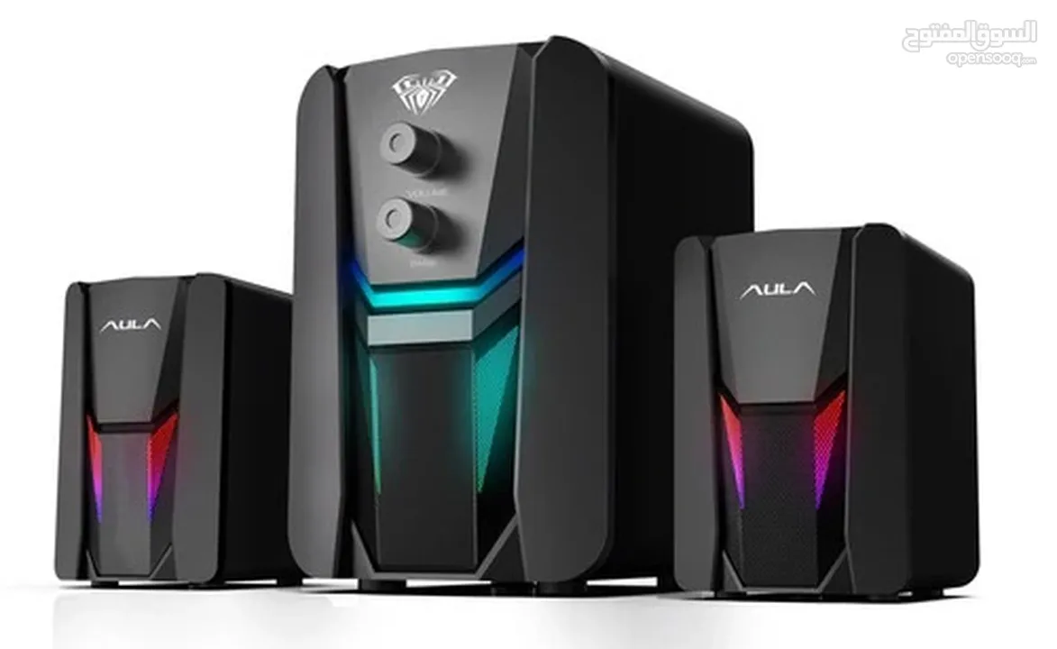 سماعات كمبيوتر جيمنغ  مضيئة مميزة  Aula Speaker N-189 Gaming RGB Lights OG