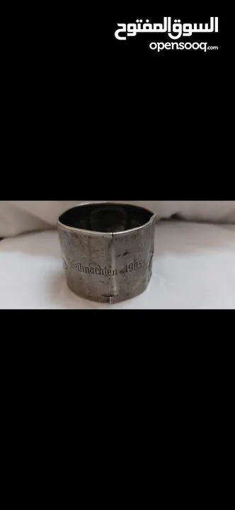 اسوار فضة عيار 800 برطاني سنة الصنع 1905  غليون فضة و عاج محفور