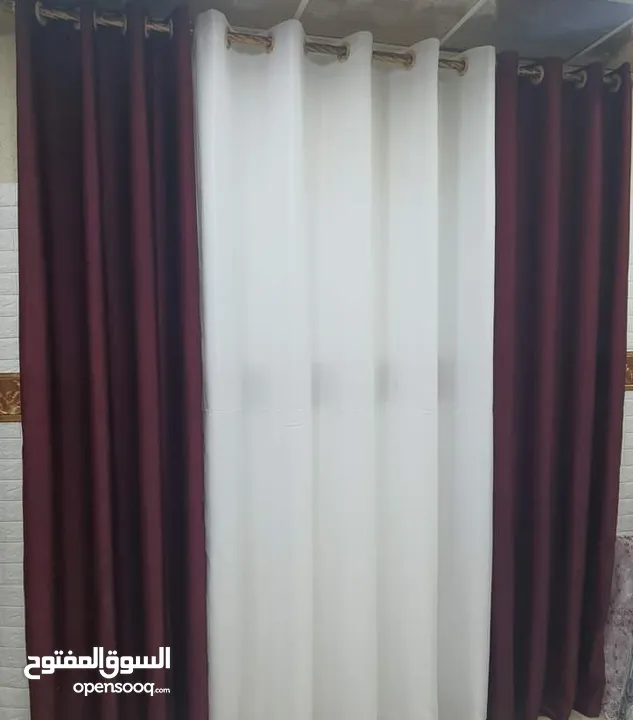 ستائر رنجات لنين وجوانب مخمل مع الجسر