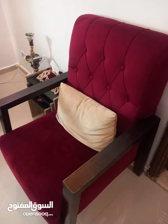طقم كنب 7مقاعد  خشب لاتيه وزان مع بعض