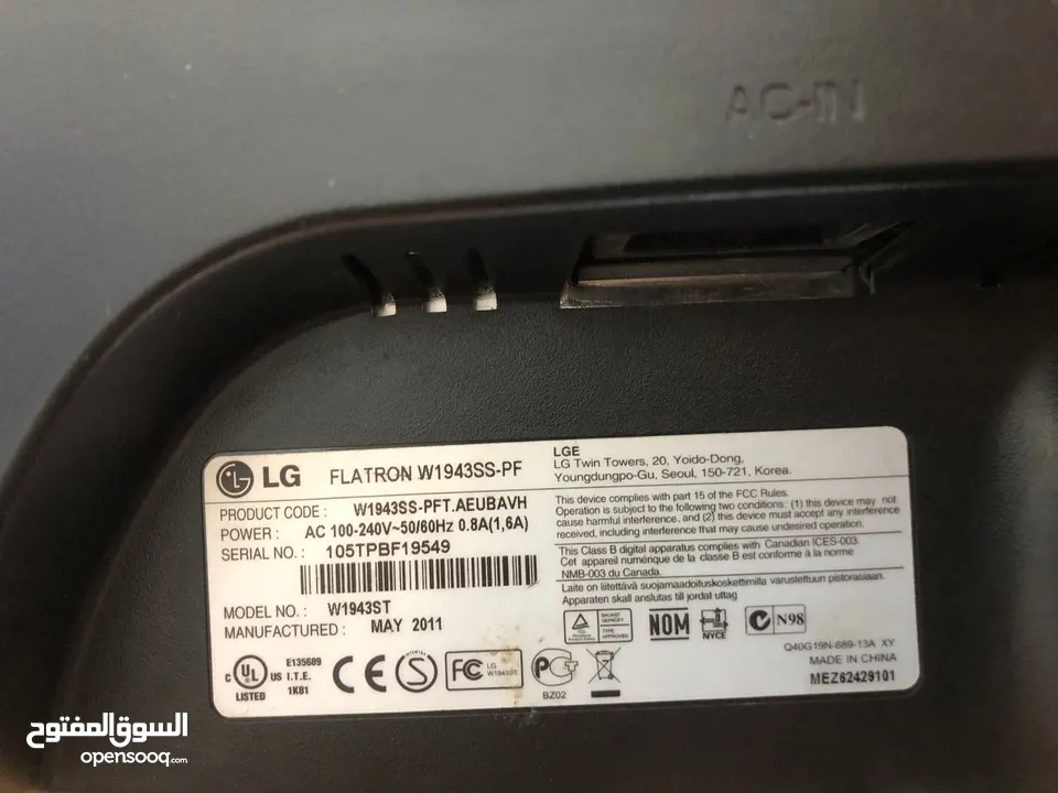 شاشة LG  بوصه 20 لللبيع