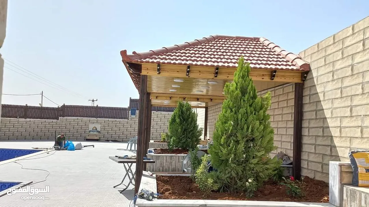 قرميد  مؤسسه العماوي لكافه اعمال تركيب القرميد والديكور والبرقولا  تركيب وصيانه