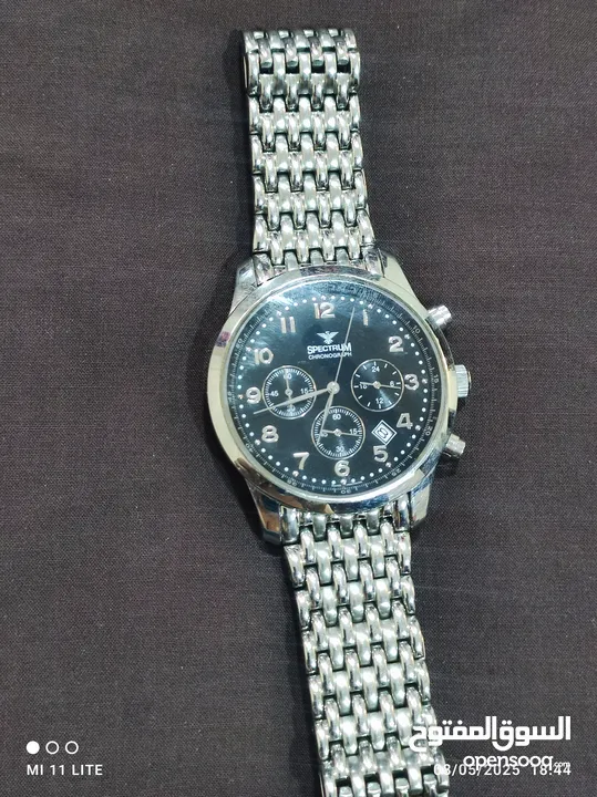 ساعه  SPECTRUM CHRONOGRAPH اصليه وليست كوبي وعلى الفحص وين ما بدك للبيع بحاله الوكاله