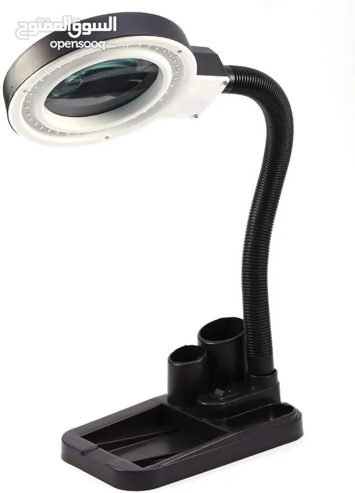 تيبل لامب اضاءة مع عدسة مكبرة 5X 10X Magnifying Glass Table lamp, 40 LED Stand Magnifier & Desk Lamp