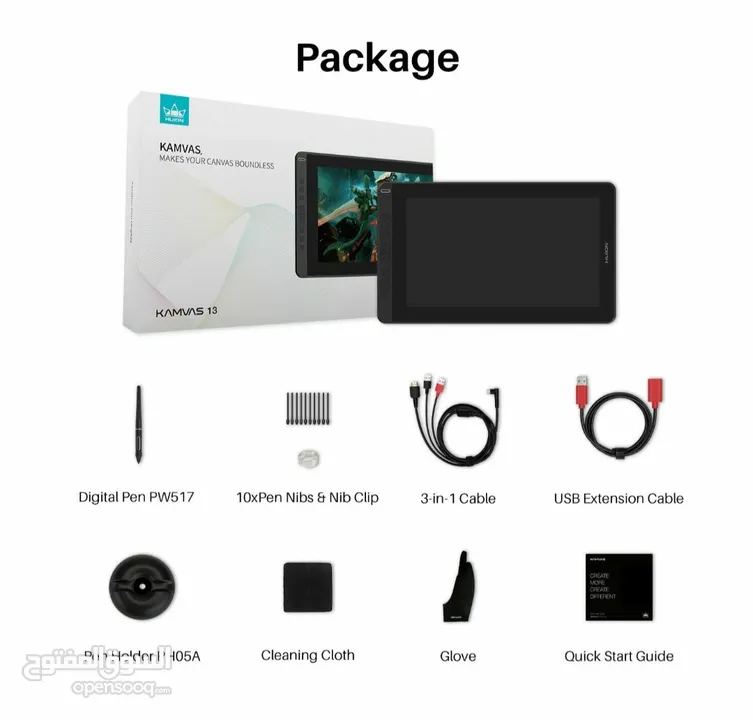 HUION KAMVAS 13 Graphics Drawing Tablet Tilt Battery-free Pen Android Support