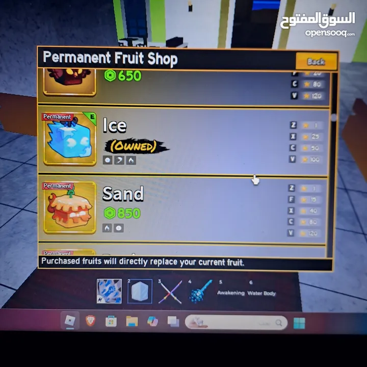 حساب بلوكس (الوصف مهم) bloxfruits account ( read description)