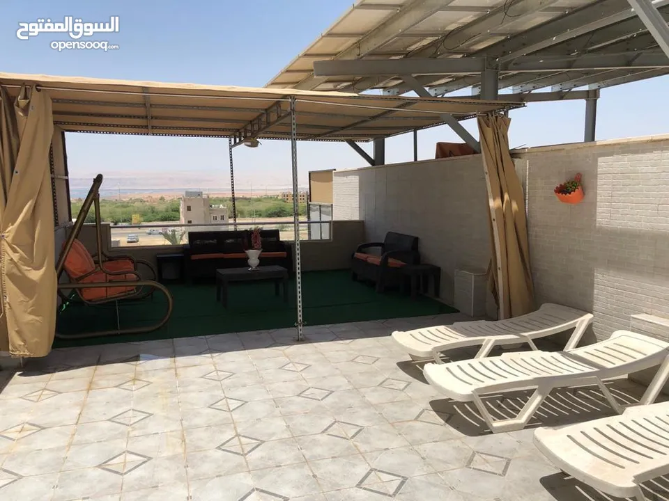 فيلا مفروشه  للايجار في البحر الميت شارع الفنادقمع بركه مدفيه