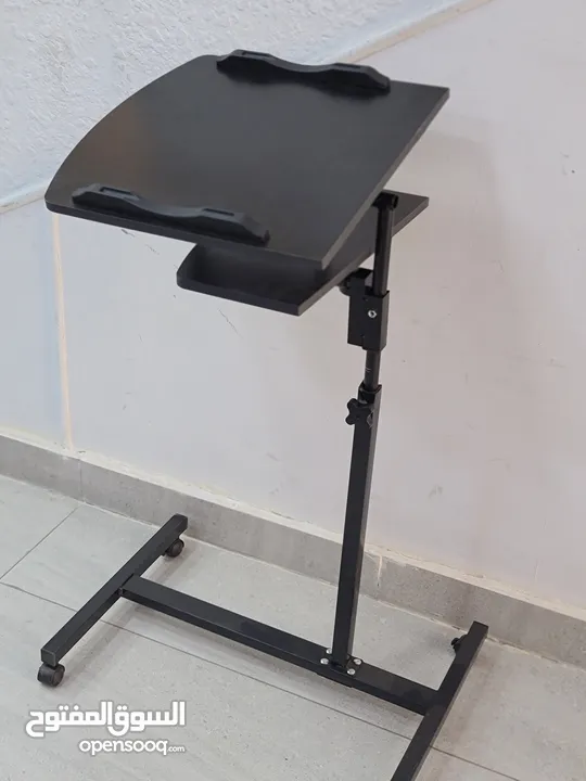 طاولات لابتوب مكتب متحركة بجميع التصاميم خشب قاعدة حديد بعجلات Laptop Desk متوفر بالوان Table mate