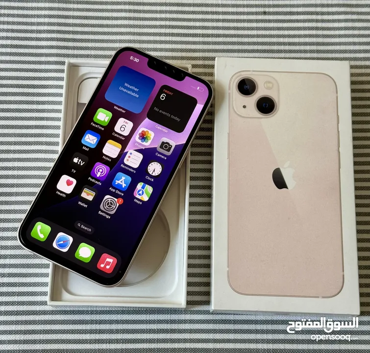 iPhone 13 pink 128GB used like new  250JD