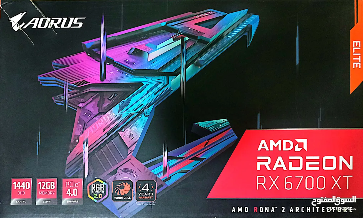 RX 6700XT AORUS 12GB كرت شاشة بحال الجديد