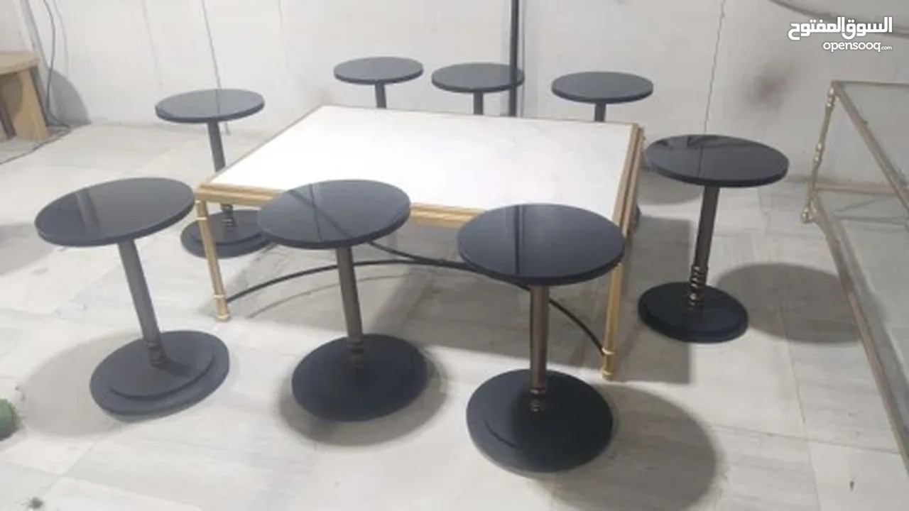 تفصيل طاولات مداخل طاولات طعام كراسي أثاث منزلي متكامل حسب طلب العميل