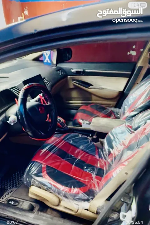 هوندا سيفيك 2007 رخصة ماتور 1800 بنزين فحص ممتاز كراسي جلد شاشة داخلية تعديل كامل