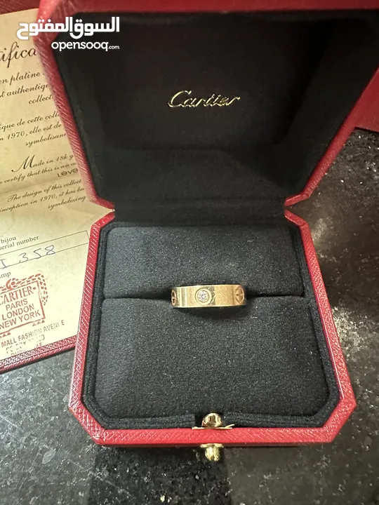 Cartier Love 18k Yellow Gold Band Ring, 54 size