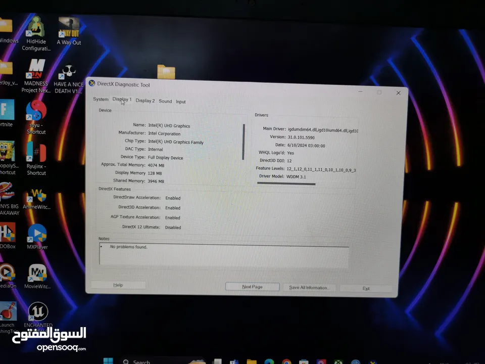 Laptop msi GF63 Gaming بحالة الوكالة