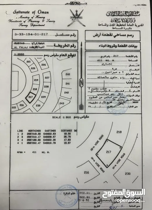 أرض تجارى مميزة في الرستاق الباطنة