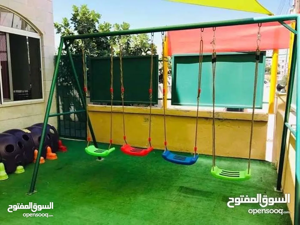 جميع العاب الحدائق والمتنزهات والحضانات من مراجيح وسحاسيل وكراسي بحر واطقم تارتان