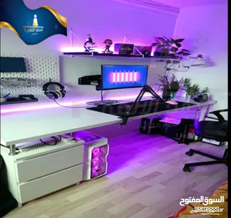 طاولات games مع اناره مخفيه تفصيل مع امكانيه اختيار اللون اللي بناسبك