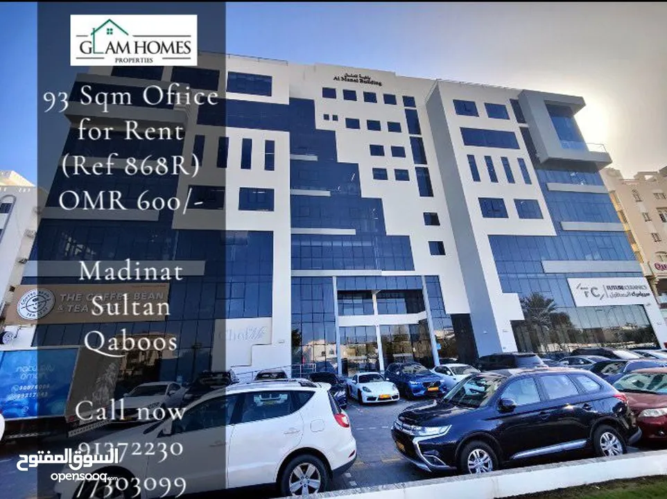 Office Space 93 Sqm Semi Furnished for rent in Manidat Sultan Qaboos REF:868R