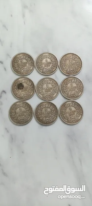 عملات معدنية أمريكي وفرنسي انتيك تراثي قديم