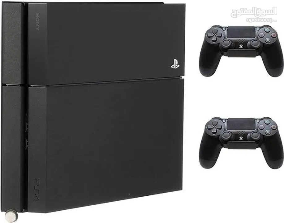 ps4 fat 500gb عليها للعاب ودراهين وكرتونه