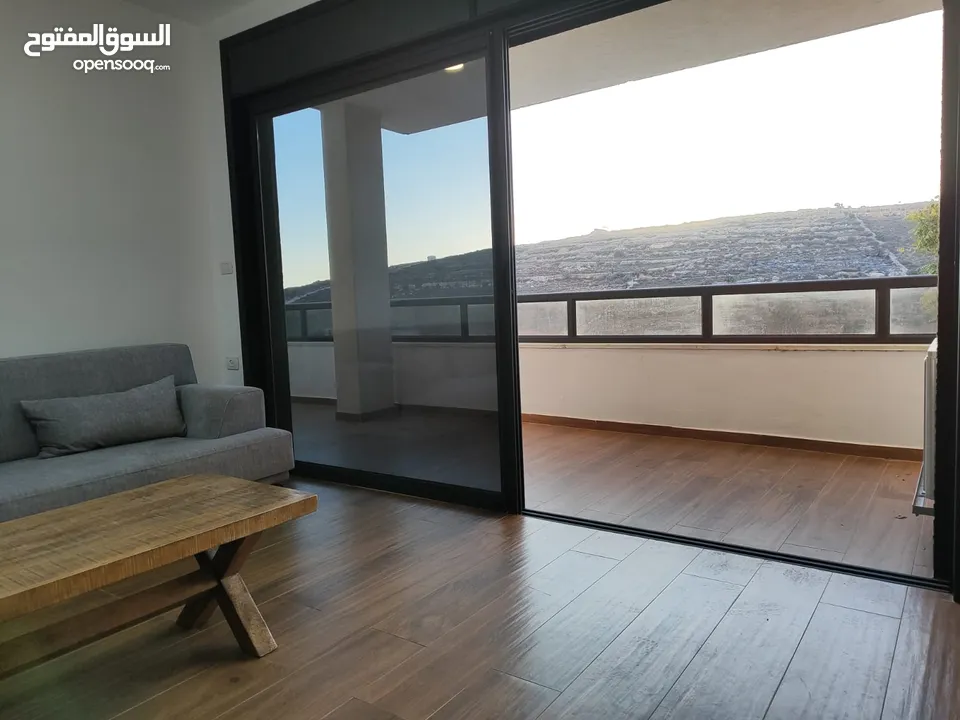 شقة جديدة مفروشة مع حديقة خاصة للإيجار – عين منجد  شارع إسكان المهندسين