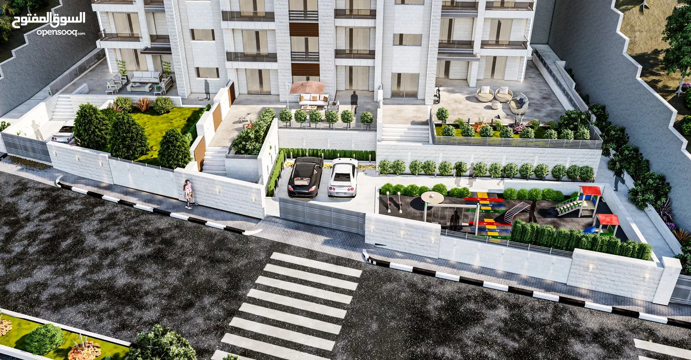 شقة 117 متر مع حديقة 136 متر و مدخل خاص ومصف سيارة خاص للبيع في عين مصباح مقابل جامعة القدس المفتوحة