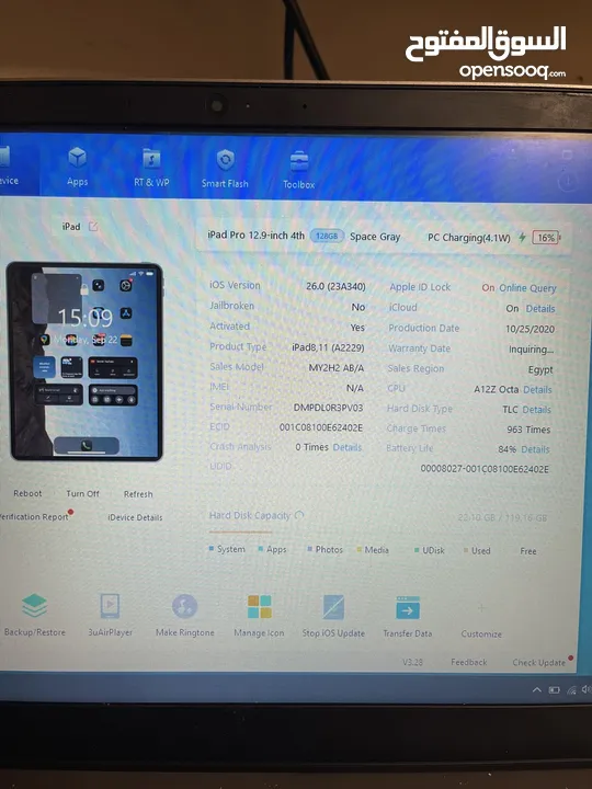 Ipad Pro 12.9in “A12z  space gray