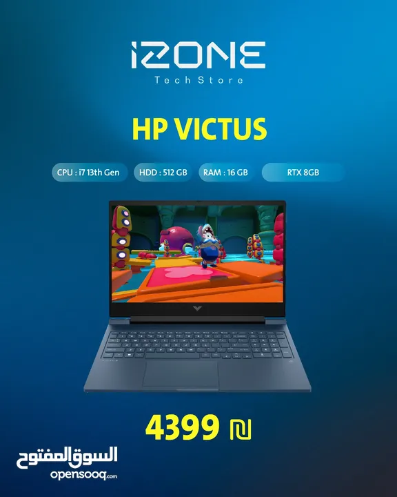 Hp Victus 16.1 inch , Intel Core i7-13700H, 16 GB RAM DDR5 , 512 GB SSD, NVIDIA RTX 4060-8GB