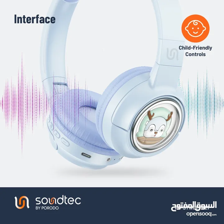 سماعة الأطفال اللاسلكية Porodo Soundtec Moose PD-STWLEP027 PORODO SOUNDTEC KIDS HEADPHONE 400MAH