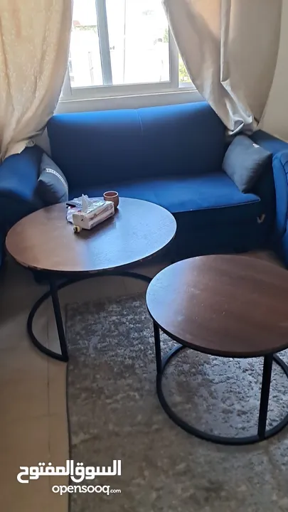 طقم كنب مستعمل لون ازرق عدد المقاعد 7