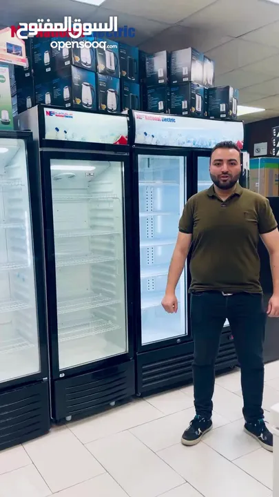 ثلاجة عرض ناشونال الكتريك 258 لتر توفير طاقة زجاج دبل وكفاءة تبريد عالية كفالة 3 سنوات للماتور