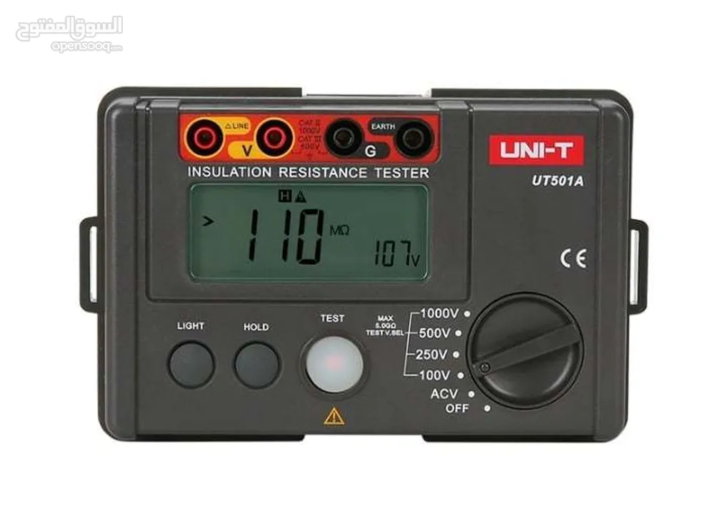 يتوفر لدينا جهاز مقاومة العزل (ميجر)  #UNI_T_UT500  1-AC voltage measurement   *يقوم بقياس الجهد