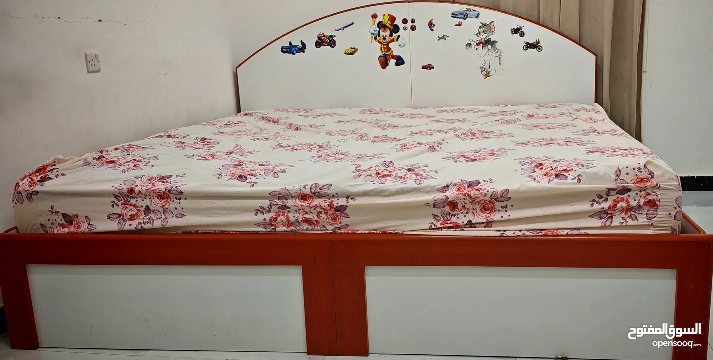 EXTRA King Size Cot with Orthopedic Mattress size 2150mm x 2150mm x 150mm height.