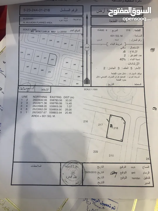 للبيع مجموعة أراضي ف مخطط الملدة الثامنة بالقرب من خط الغاز وبالقرب من شارع ( الملدة - الرستاق)