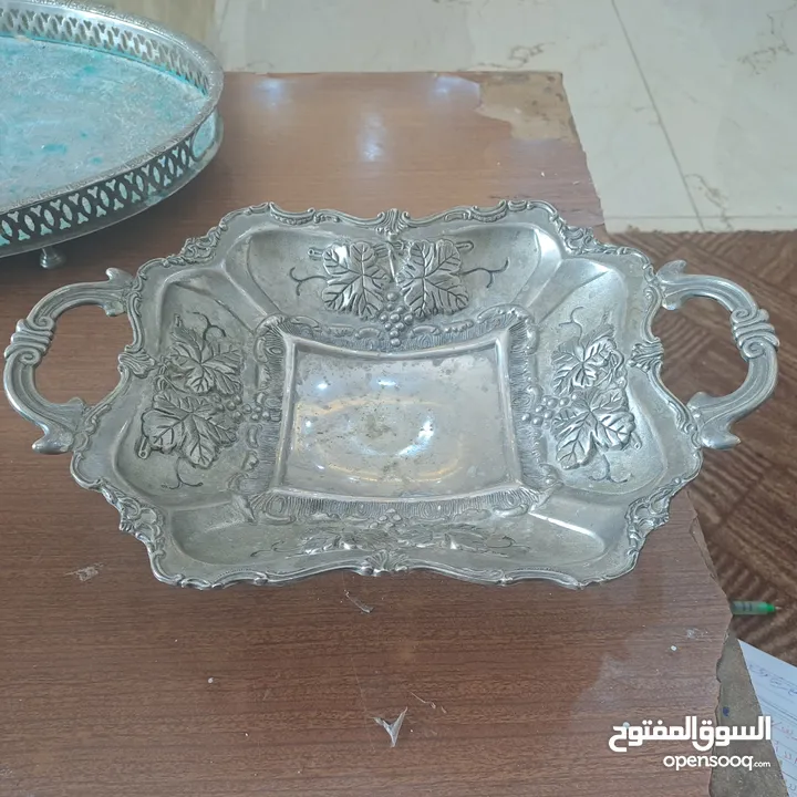 مجموعة أواني نحاس ملبس فضه نوادر  لاصحاب الذوق  الرفيع