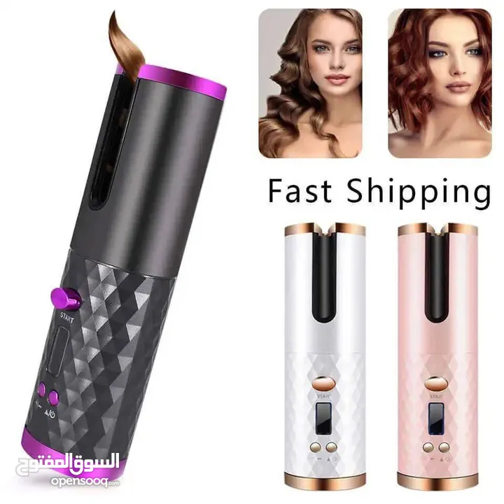 Cordless Hair Curler  مجعد الشعر اللاسلكي   امكانية شحنه و أخذه إلى اي مكان و استخدامه في اي وق