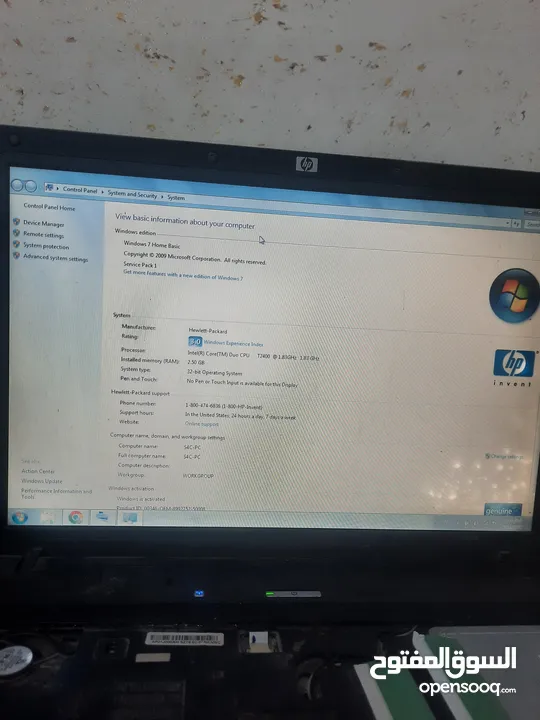 لاب توب hp قديم شغال 100% عليه ويندوز 7 للبيع بسعر مغري
