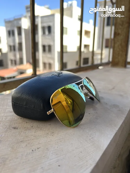نظاره شمسيه اصليه rayban  نظارة شمسية Aviator كلاسيكية بعدسات عاكس